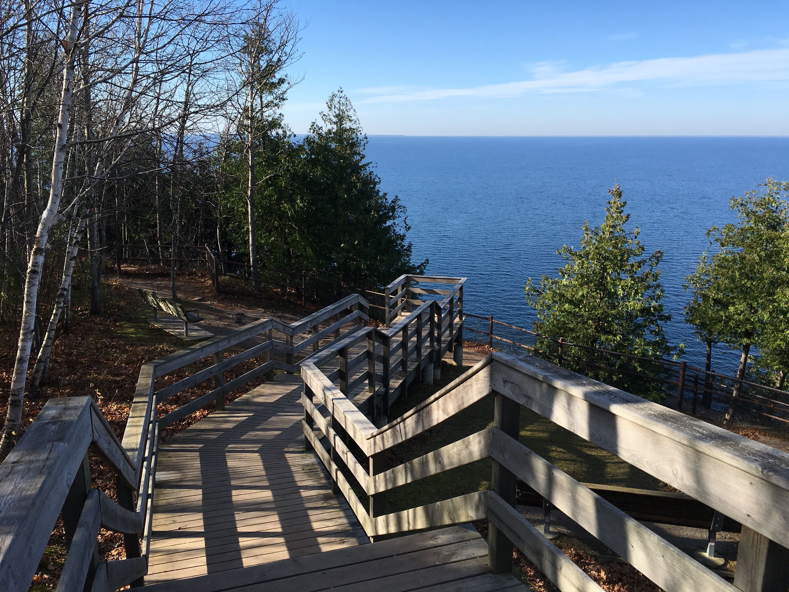 Ellison Bluff County Park stairway to overlook